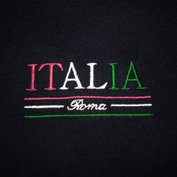 Unisex Made in Italy Vintage Navy Cotton/Acrylic Oversized Hooded Sweatshirt XL - Picture 3 of 5